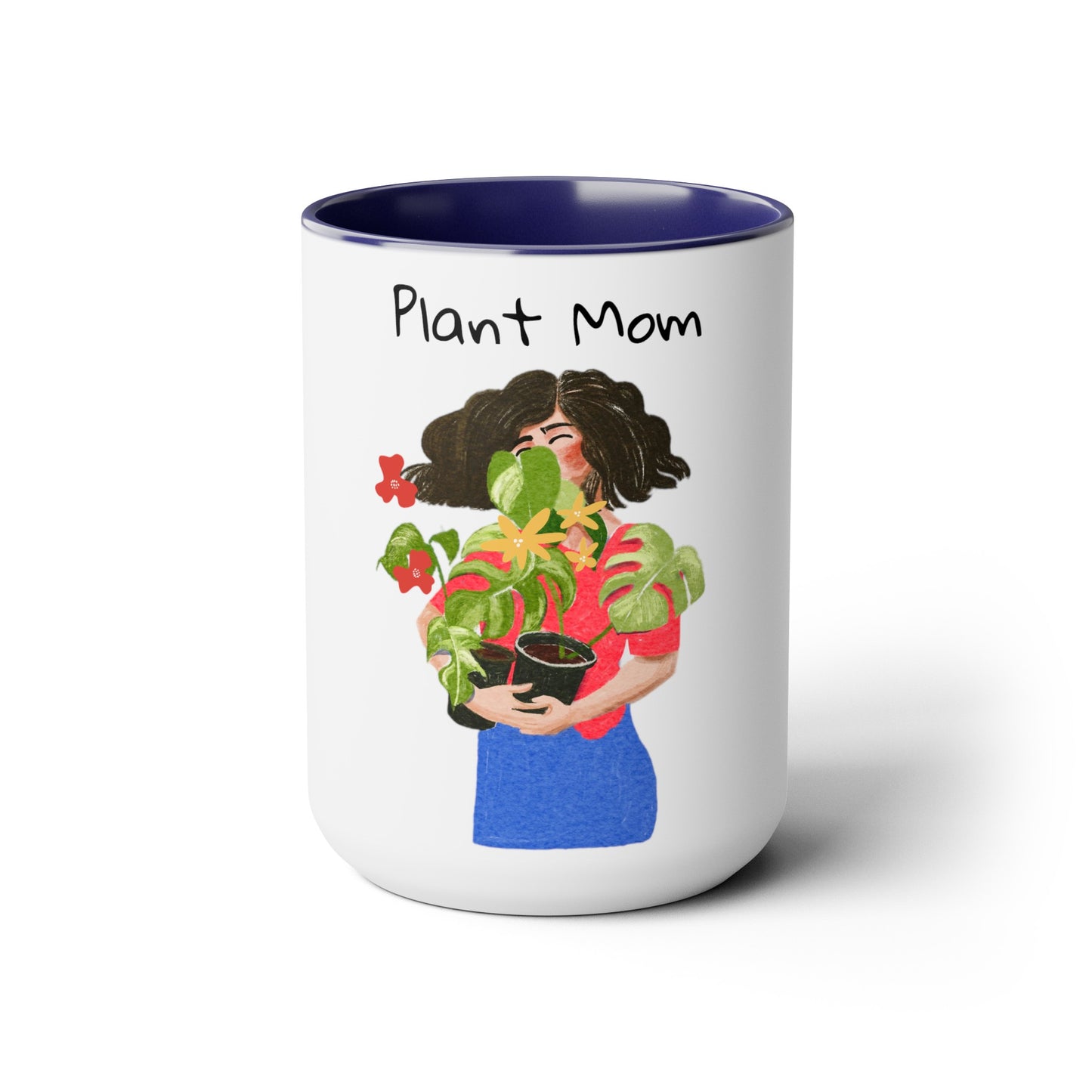Two-Tone Coffee Mugs, 15oz, Plant Mom