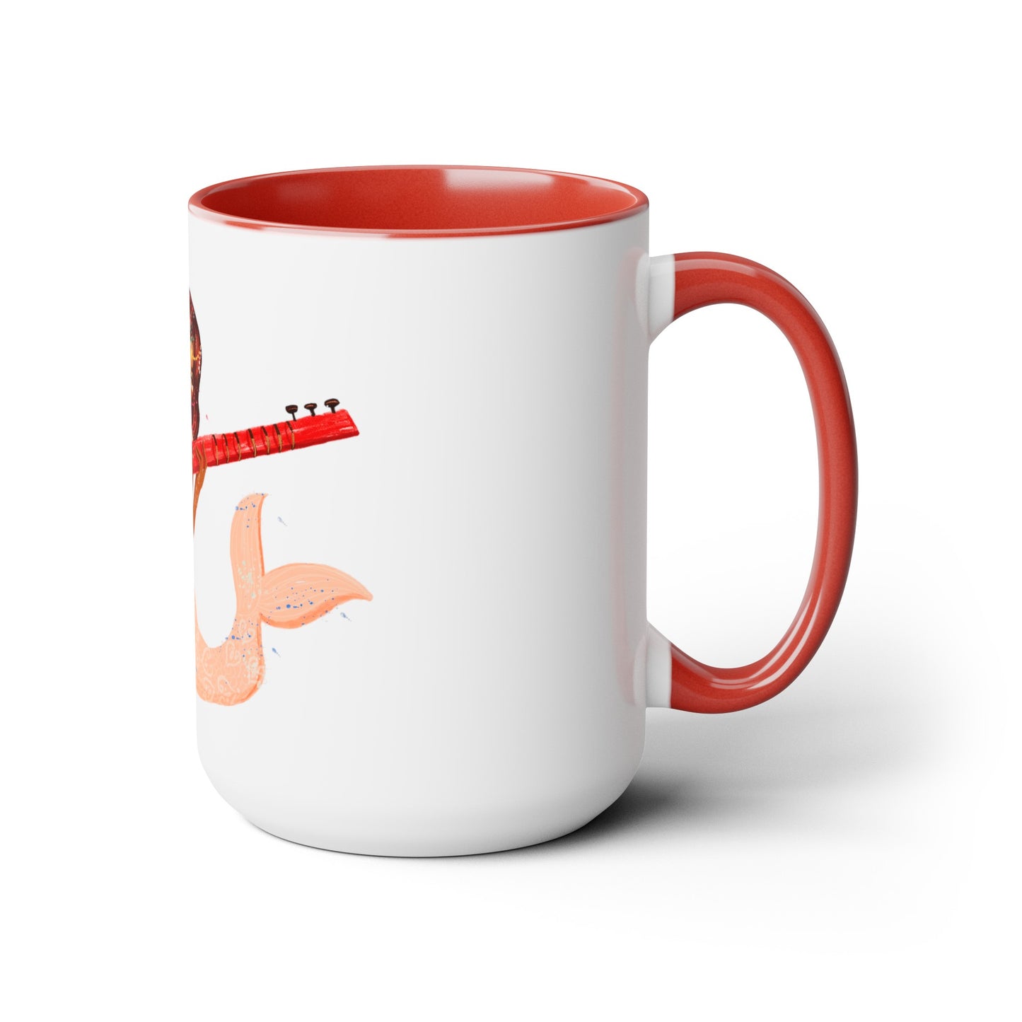 Two-Tone Coffee Mugs, 15oz, Indian Mermaid