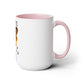 Two-Tone Coffee Mugs, 15oz, Cat Mom