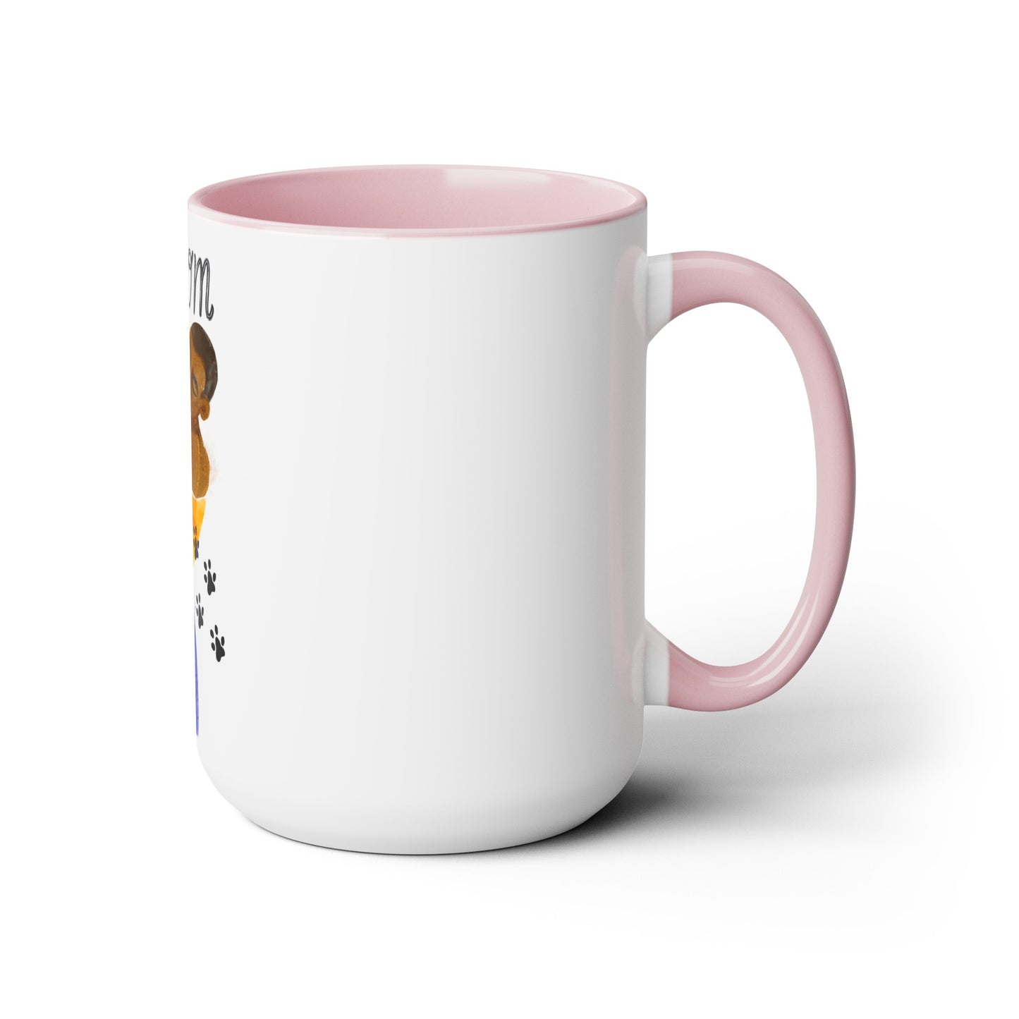 Two-Tone Coffee Mugs, 15oz, Cat Mom