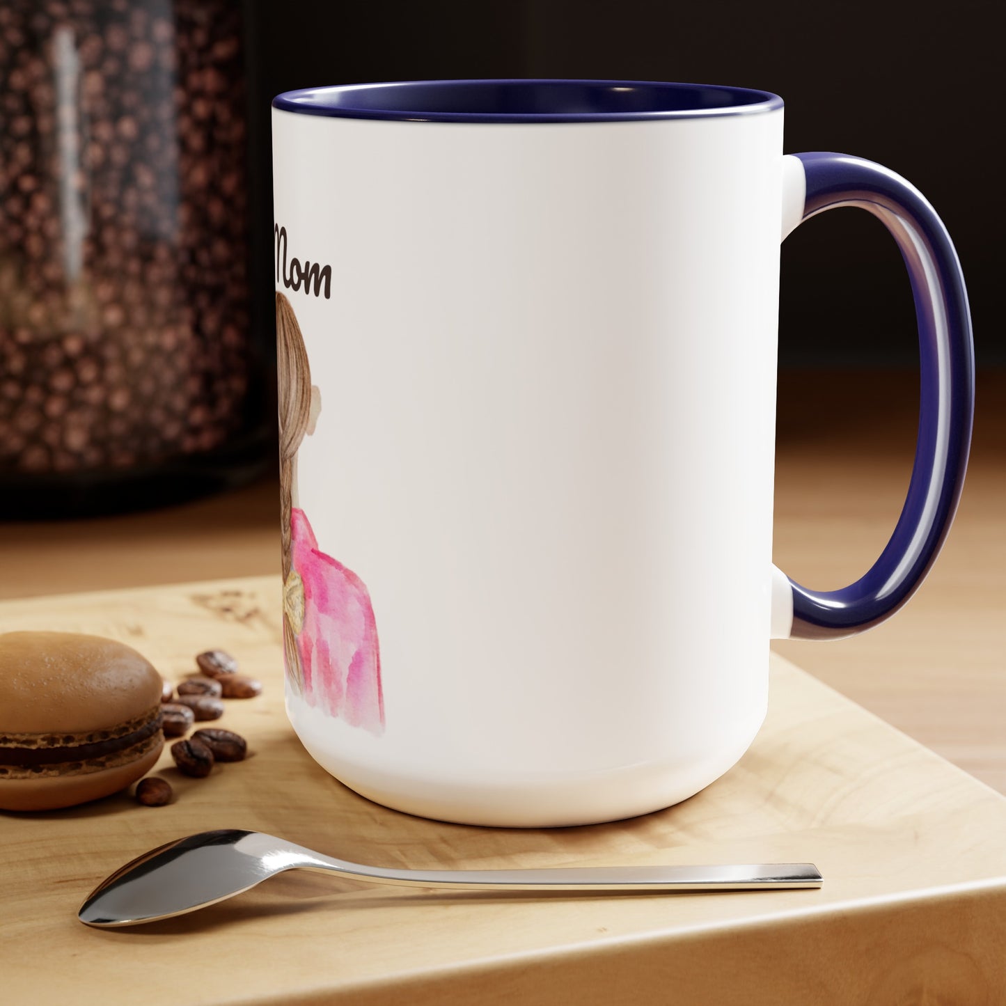 Two-Tone Coffee Mugs, 15oz, Dog Mom
