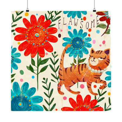 Vintage Kitty Matte Horizontal Poster