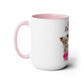 Two-Tone Coffee Mugs, 15oz, Dog Mom