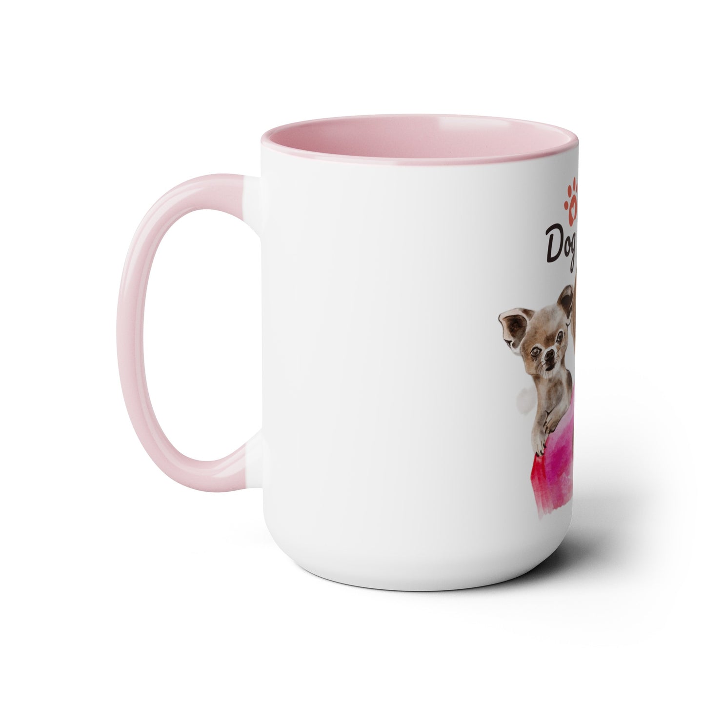 Two-Tone Coffee Mugs, 15oz, Dog Mom