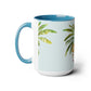 Two-Tone Coffee Mugs, 15oz, Go Bananas