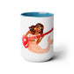 Two-Tone Coffee Mugs, 15oz, Indian Mermaid