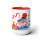 Two-Tone Coffee Mugs, 15oz, Snake Charmer