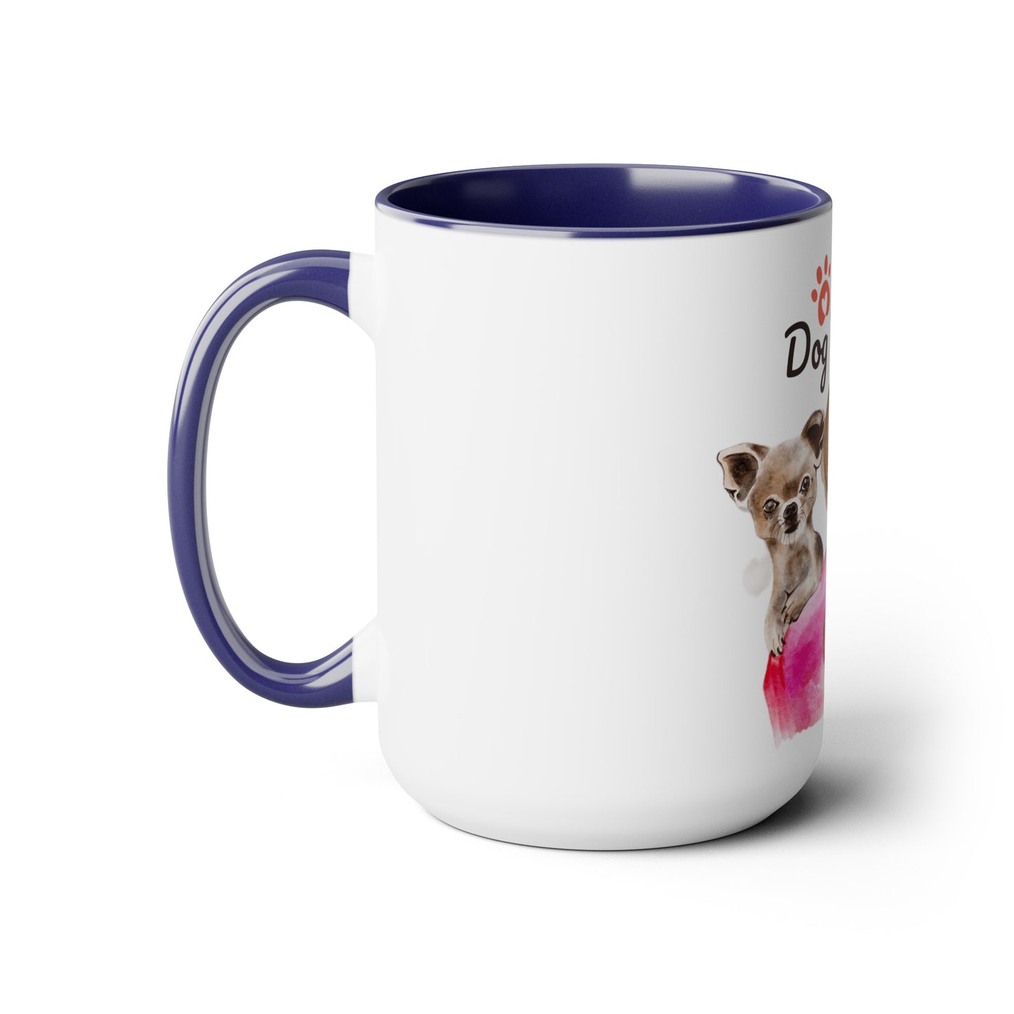 Two-Tone Coffee Mugs, 15oz, Dog Mom