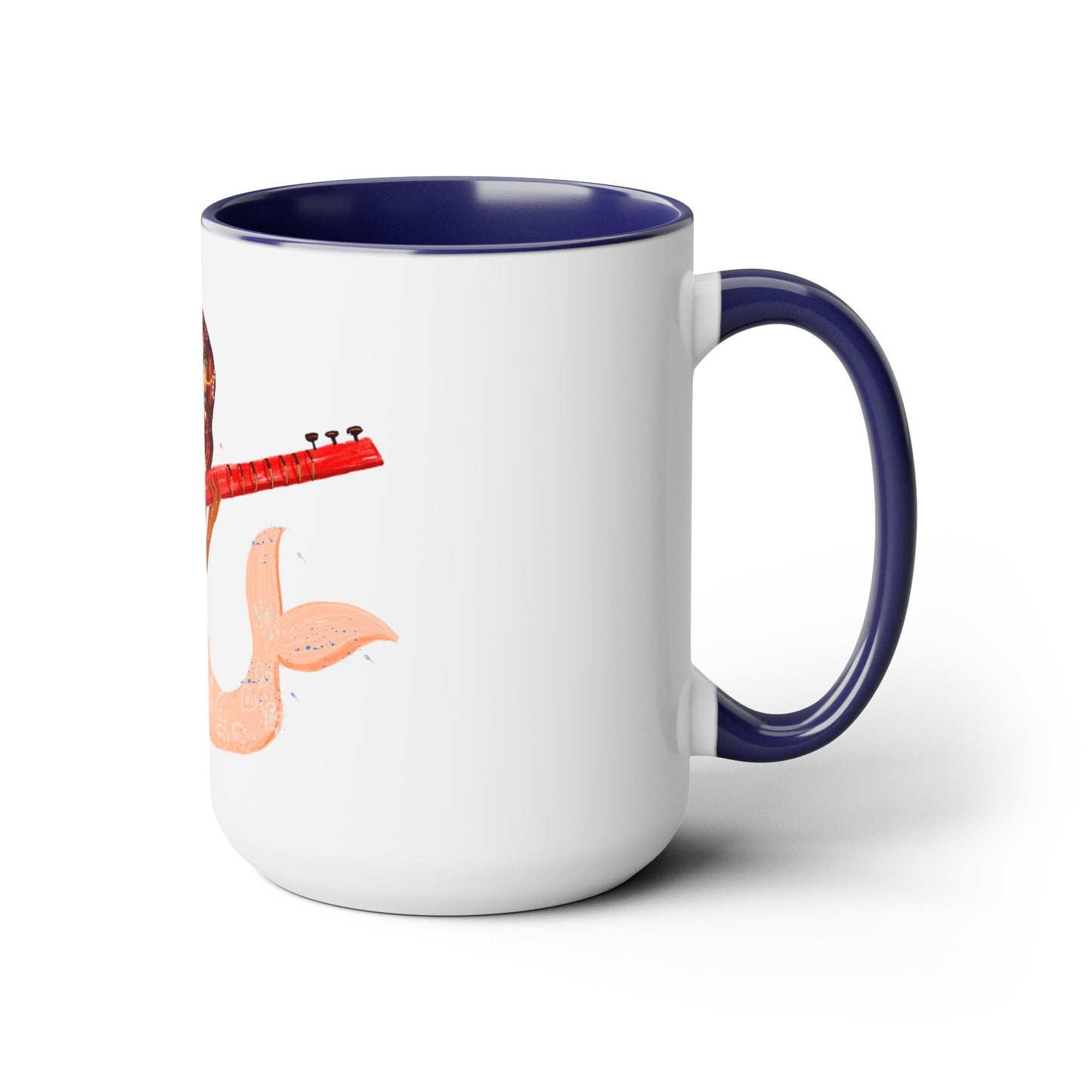 Two-Tone Coffee Mugs, 15oz, Indian Mermaid