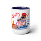 Two-Tone Coffee Mugs, 15oz, Snake Charmer