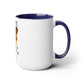 Two-Tone Coffee Mugs, 15oz, Cat Mom