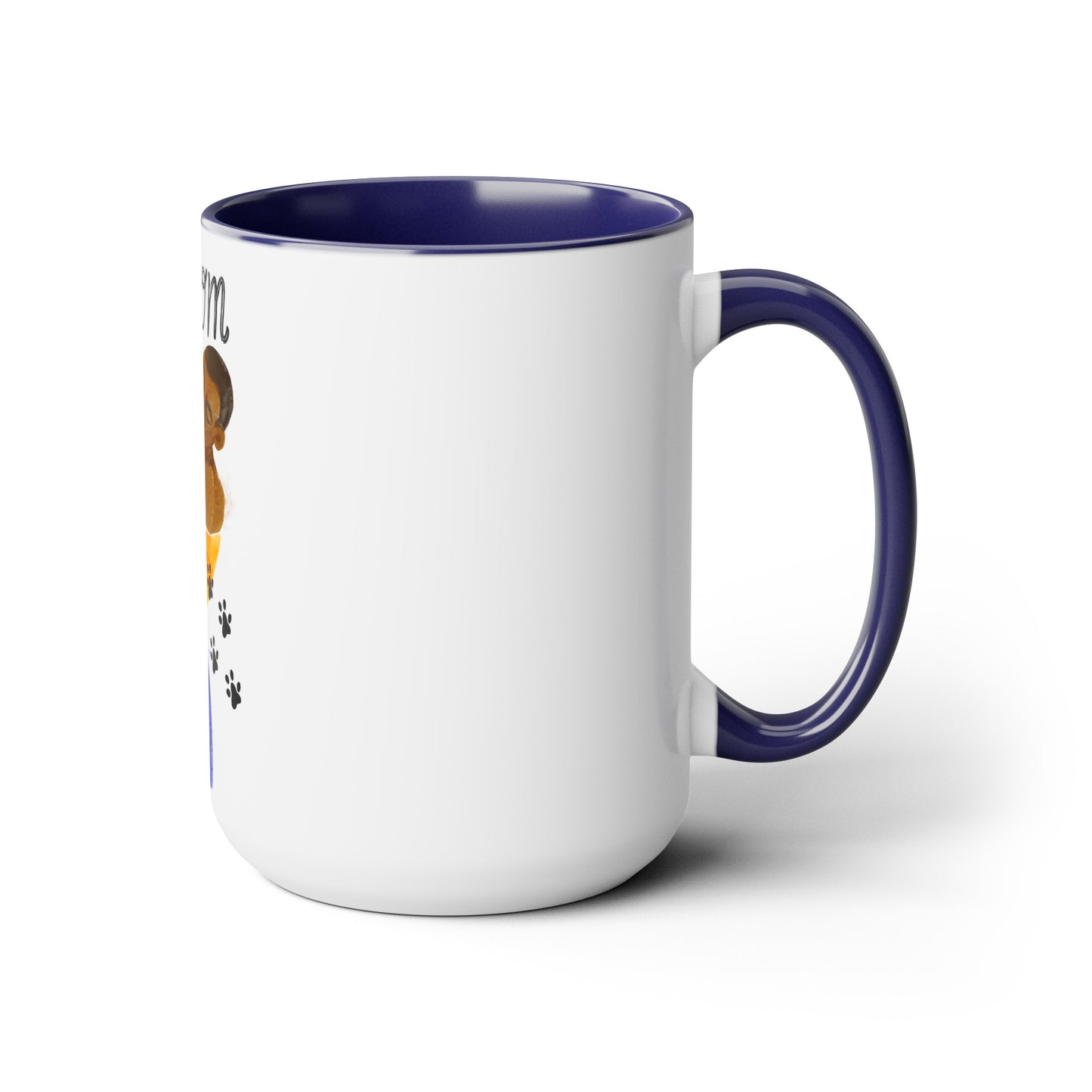 Two-Tone Coffee Mugs, 15oz, Cat Mom