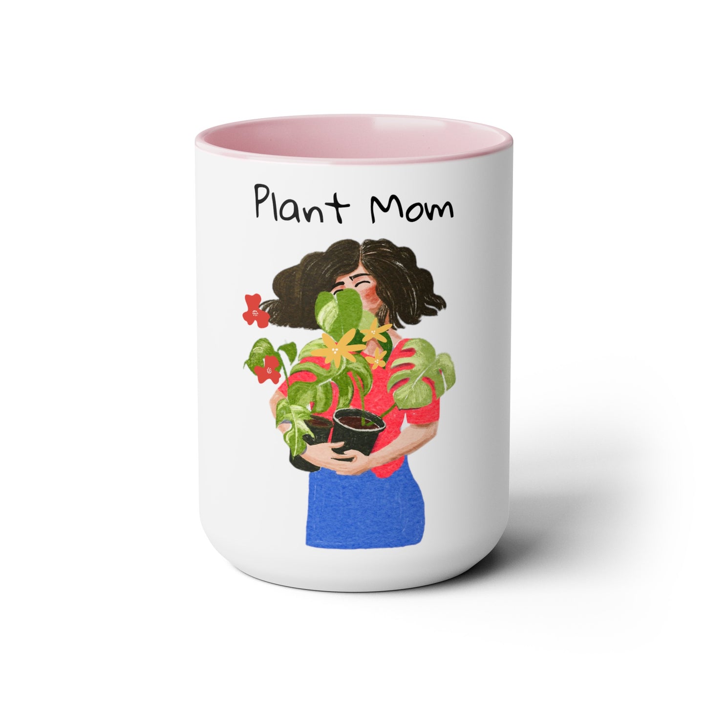 Two-Tone Coffee Mugs, 15oz, Plant Mom