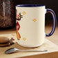 Two-Tone Coffee Mugs, 15oz, Stache Beats