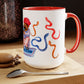 Two-Tone Coffee Mugs, 15oz, Snake Charmer