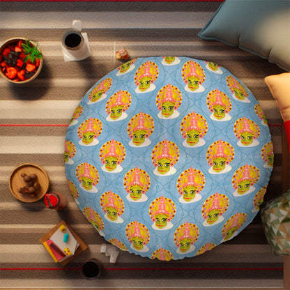 Kathakali Round Tufted Floor Pillow