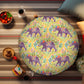 Elephant Round Tufted Floor Pillow