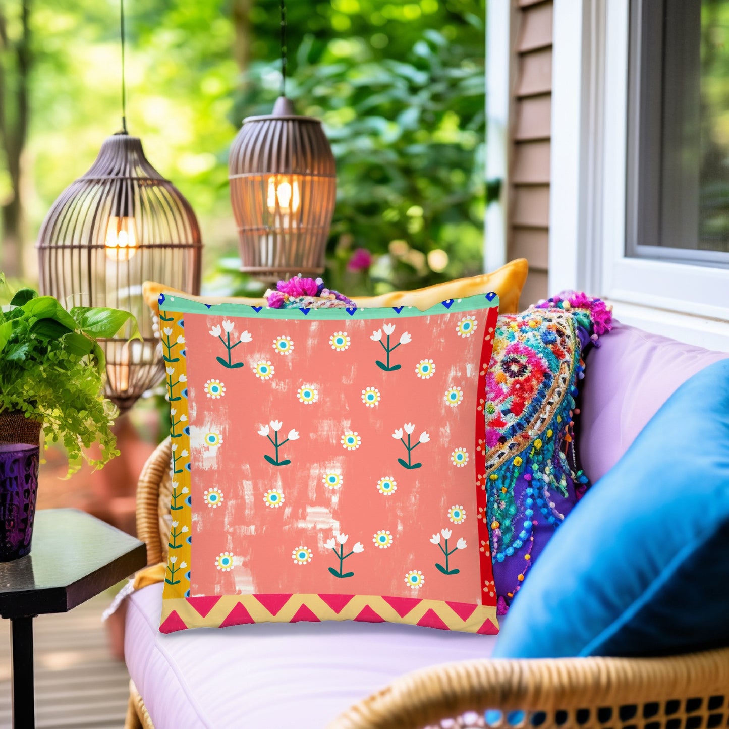 Timeless Petals Spun Polyester Square Pillow