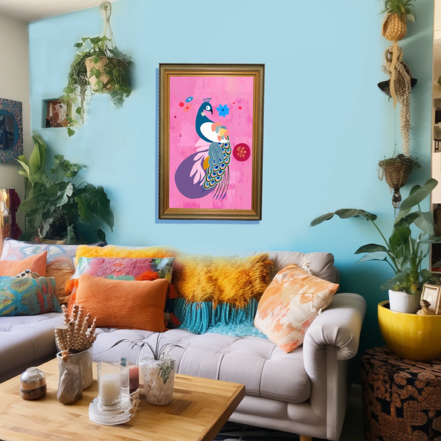 Majestic Peacock Matte Vertical Poster