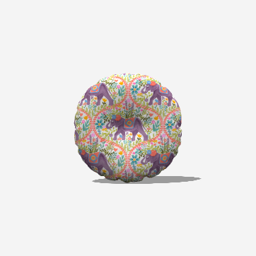 Elephant Round Tufted Floor Pillow